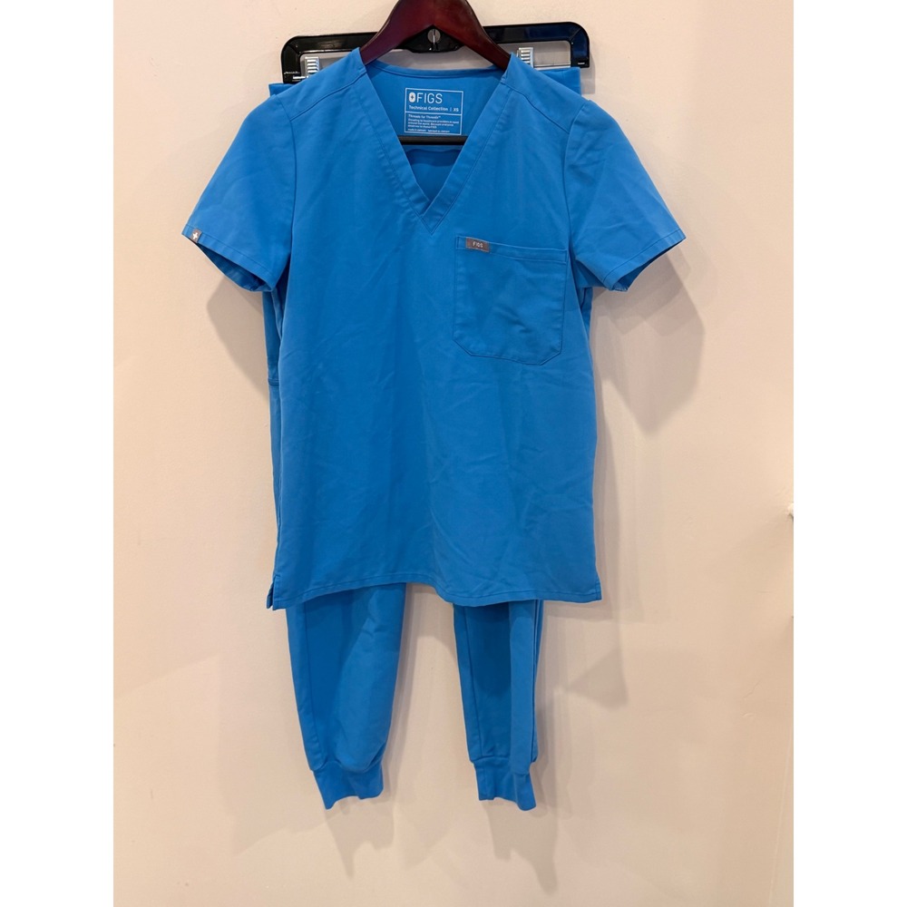 Figs Technical Collection Scrub Set XS Ceil Blue Casala V-Neck Zamora Jogger